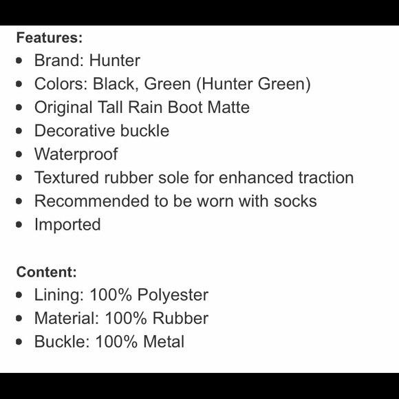 ❗️Final Markdown❗️ Hunter Original Black Rain Boot - Picture 11 of 11